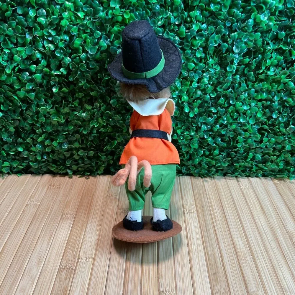 Annalee Fall Thanksgiving Pilgrim Mouse Boy Holding A Pumpkin Holiday 2014 HTF